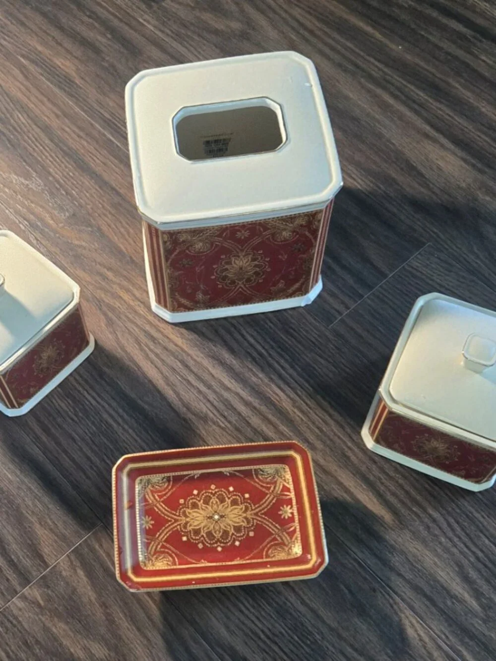 CHARTER CLUB (Macy's) Traditional Style Porcelain Bath Accessory Storage Set NWT
